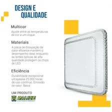 Plafon Lustre Led Cristal Duplo Quadrado Luminaria Sobrepor Cor multicolor Foto mini 3