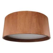 Plafon Lustre Sobrepor De Madeira Redondo 35cm 3xa60 Led 12w Estrutura Mel 110v/220v Foto mini 1