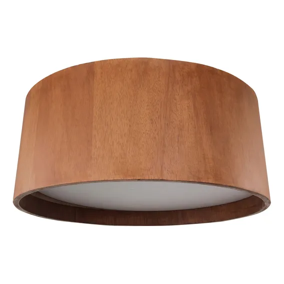 Plafon Lustre Sobrepor De Madeira Redondo 35cm 3xa60 Led 12w Estrutura Mel 110v/220v Foto 1