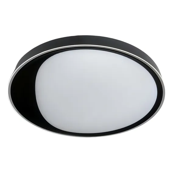 Plafon Moderno Led 3d 50cm Preto Sala Quarto Corredor Hall Foto 1