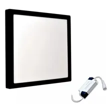 Plafon Painel Sobrepor Quadrado Led 24w Branco Fria 30x30 Cor Preto Foto mini 3