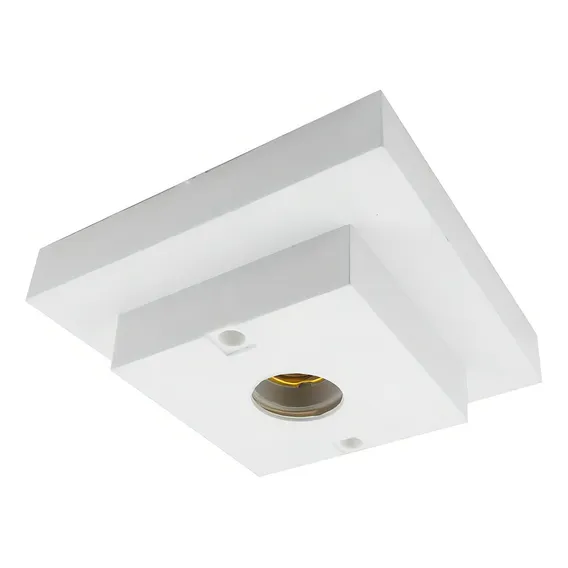 Plafon Plafonier Lustre Quadrado Bocal Porcelana E-27 C/10 Foto 1