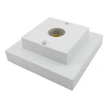 Plafon Plafonier Lustre Quadrado Bocal Porcelana E-27 C/10 Foto mini 2
