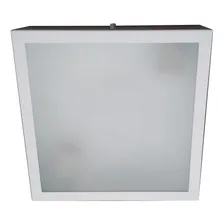 Plafon Sobrepor Com Vidro Interno Quadrado 30x30 Cor Branco 110v/220v (bivolt) Foto mini  3