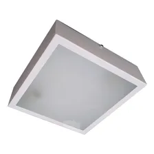 Plafon Sobrepor Com Vidro Interno Quadrado 30x30 Cor Branco 110v/220v (bivolt) Foto mini  2