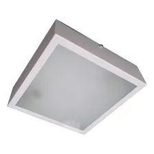 Plafon Sobrepor Com Vidro Interno Quadrado 40x40 Estrutura Branco 110v/220v (bivolt) Foto mini  3