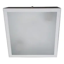 Plafon Sobrepor Com Vidro Interno Quadrado 40x40 Estrutura Branco 110v/220v (bivolt) Foto mini 4