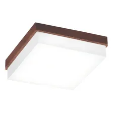 Plafon Sobrepor Luminária 30x30 Madeira Acrílico Franja Mdf Foto  mini 1