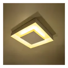Plafon Sobrepor Luz Indireta Quadrado Branco 45cm 4 E27 110V/220V Foto mini 4