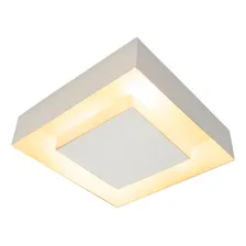 Plafon Sobrepor Luz Indireta Quadrado Branco 45cm 4 E27 110V/220V Foto  mini 1