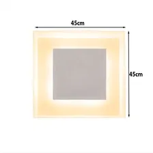Plafon Sobrepor Luz Indireta Quadrado Branco 45cm 4 E27 110V/220V Foto mini  3