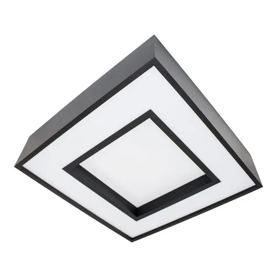 Plafon Sobrepor Quadrado Branco Ou Preto 45x45 4 E27 St4540 Estrutura Preto (c贸d. 4540/45pt) Foto 1