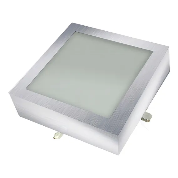 Plafon Sobrepor Quadrado Vidro Fosco Duas Lampadas Foto 1