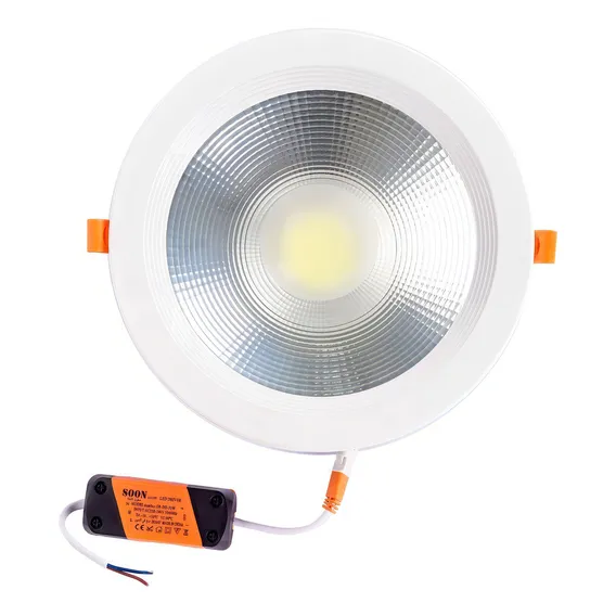 Plafon Spot Led Cob 30w Embutir Redondo Branco Frio 6500k Foto 1