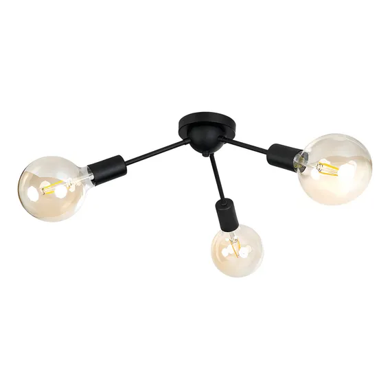 Plafon Sputnik Preto 3l E27 S/lpd Foto 1