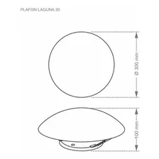 Plafon Taschibra Laguna 30cm Murano Redondo Branco E27 110V/220V Foto mini 3