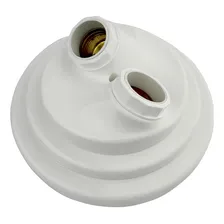 Plafonier Decorativo Duplo Para 2 Lâmpadas Branco Foto mini 1