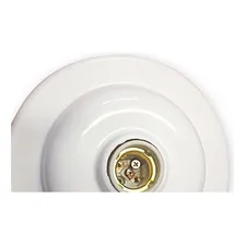 Plafonier Pvc Elite Redondo Lombada Branco Soquete Porcelana Foto mini  2