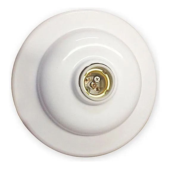 Plafonier Pvc Elite Redondo Lombada Branco Soquete Porcelana Foto 1