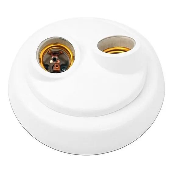 Plafonier Pvc Enerlux Soquete Duplo Branco 620 Foto 1