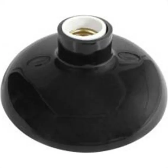 Plafonier Pvc Perlex Preto Redondo Soquete Porcelana E27 125 Foto 1