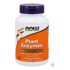 Plant Enzymes 120 Caps Enzimas Digestivas Now Foods Sabor Sem sabor Foto mini 1