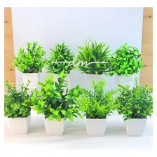 Planta Artificial Arranjo Com Folhagem Vaso Kit 3 Foto mini 3