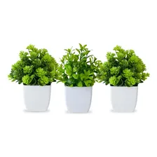 Planta Artificial Arranjo Com Folhagem Vaso Kit 3 Foto mini 1
