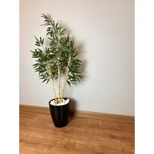 Planta Artificial Bambu Grande Arranjo Com 1 Metro + Vaso Foto mini  3