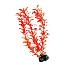 Planta Artificial Enfeite Aquário 17cm Laranja Foto  mini 1