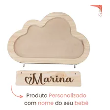 Plaquinha De Enfeite Quarto De Bebe Com Nome Personalizado Cor Bege Foto mini 4