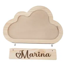 Plaquinha De Enfeite Quarto De Bebe Com Nome Personalizado Cor Bege Foto mini 1
