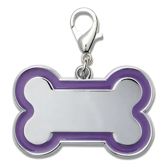 Plaquinha De Identificação Pet C/ Gravação A Laser Cor Roxo Foto 1