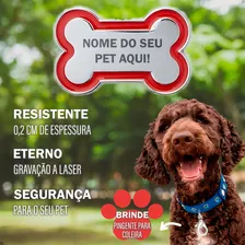 Plaquinha De Identificação Pet C/ Gravação A Laser Cor Preto Foto mini 2