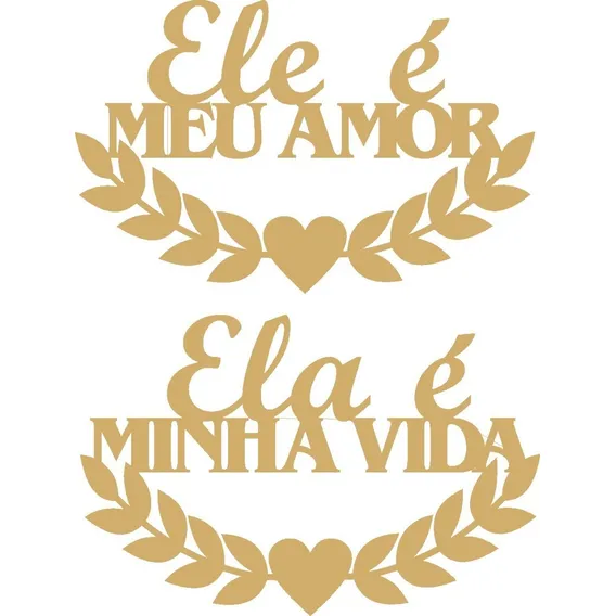 Plaquinhas Cadeiras Noivos Com Fitas- Pombinhos- Cor Madeira Foto 1