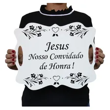 Plaquinhas De Casamento Entrada Igreja Branca Noivas Jesus Foto  mini 1