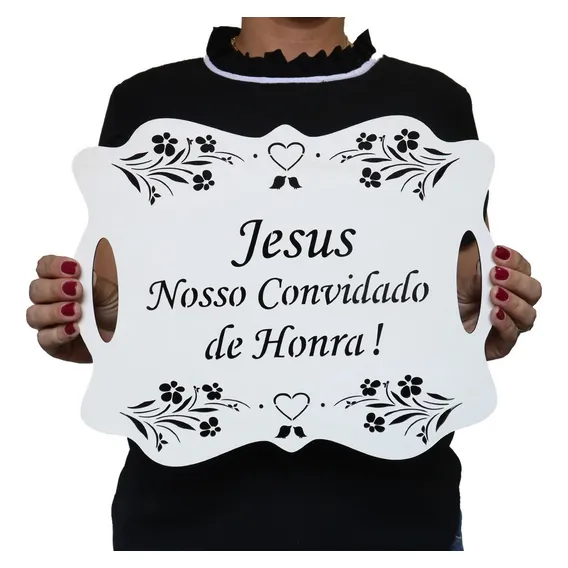 Plaquinhas De Casamento Entrada Igreja Branca Noivas Jesus Foto 1
