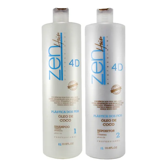 Plástica Dos Fios Ojon 4d Zen Hair 2x1 Litro Realinhamento Foto 1