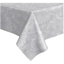 Plástico Térmico Toalha De Mesa Branco Floral 2,40 X 1,40 Foto mini 1