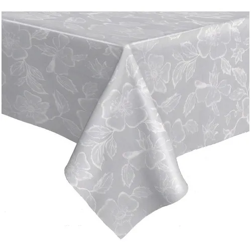 Plástico Térmico Toalha De Mesa Branco Floral 2,40 X 1,40 Foto 1