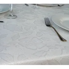 Plástico Térmico Toalha De Mesa Branco Floral 5,00 Metros Foto mini 3