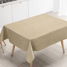 Plástico Térmico Toalha De Mesa Linho Juta Bege 2,40 X 1,40 Foto  mini 1