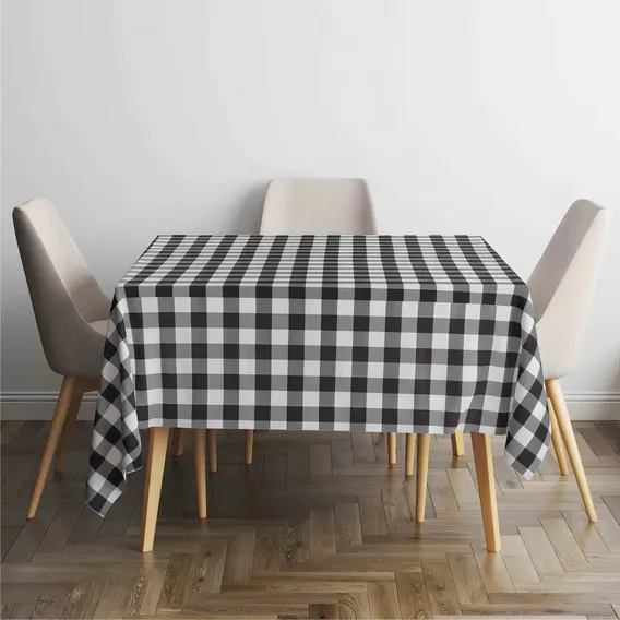 Plástico Térmico Toalha De Mesa Xadrez Preto 1,00 X 1,00 Quadriculado Foto 1