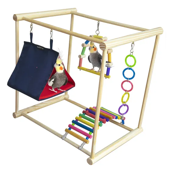 Playground Com Casinha E Brinquedos Para Calopsita Foto 1
