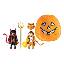 Playmobil 4770 Duas Figuras Halloween Com Ab贸bora Cor Laranja Foto mini 1