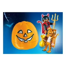 Playmobil 4770 Duas Figuras Halloween Com Ab贸bora Cor Laranja Foto mini 3