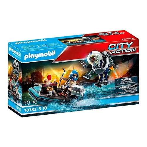Playmobil Policia Jet Pack E Barco City Action Sunny 70782 Foto 1