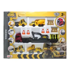 Playset Construção 5 Miniaturas + Caminhão Volvo 1/64 Maisto Foto mini 1