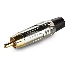 Plug Conector Rca Linha Ponta Gold 6mm - Prata Foto mini 1