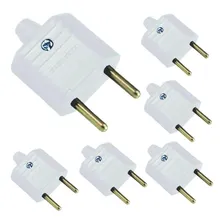 Plug Macho 2 Pino 10a Tomada Pino Macho Extensão -- 6 Peças Foto  mini 1